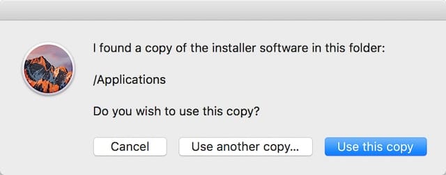 DiskMaker finds the macOS Sierra installer