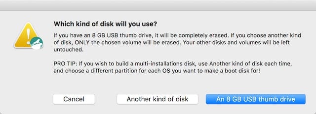 Which disk will you use? A thumb drive, or a connected HDD or SSD?