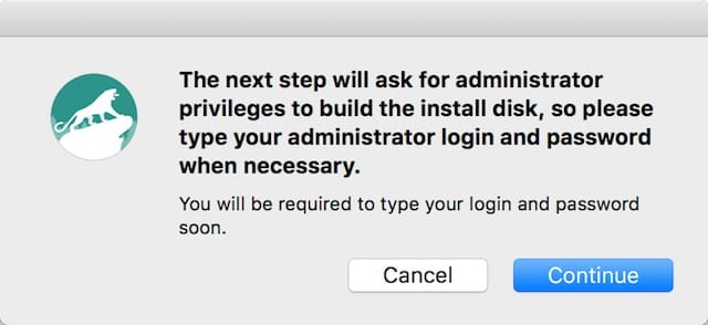 A reminder that you'll need the admin username and password to create the boot disk
