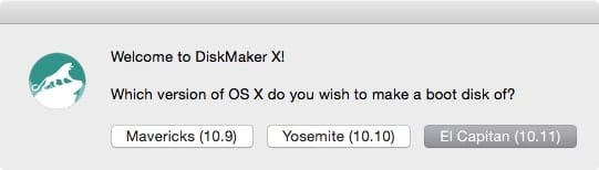 Disk Maker X welcome window