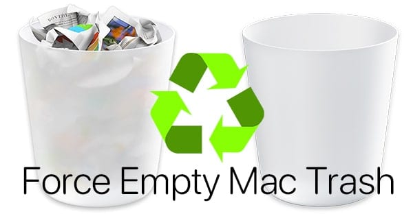 key combination to force empty trash on mac