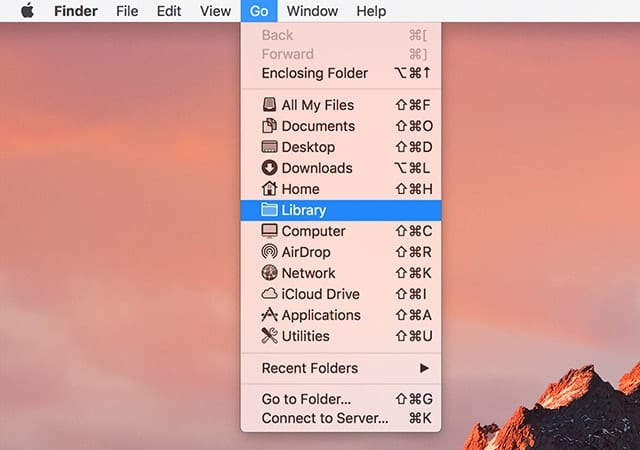 Mac Finder's Go menu