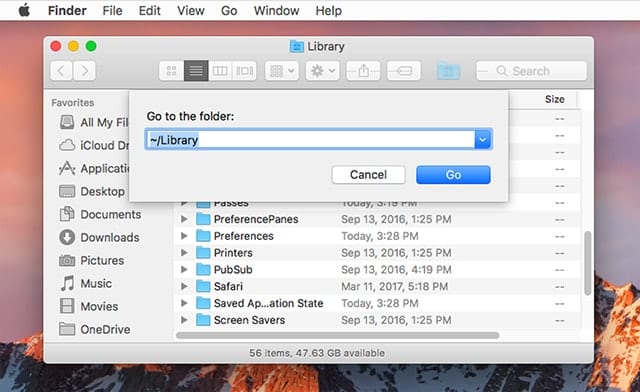 Mac Finder's Go to Folder