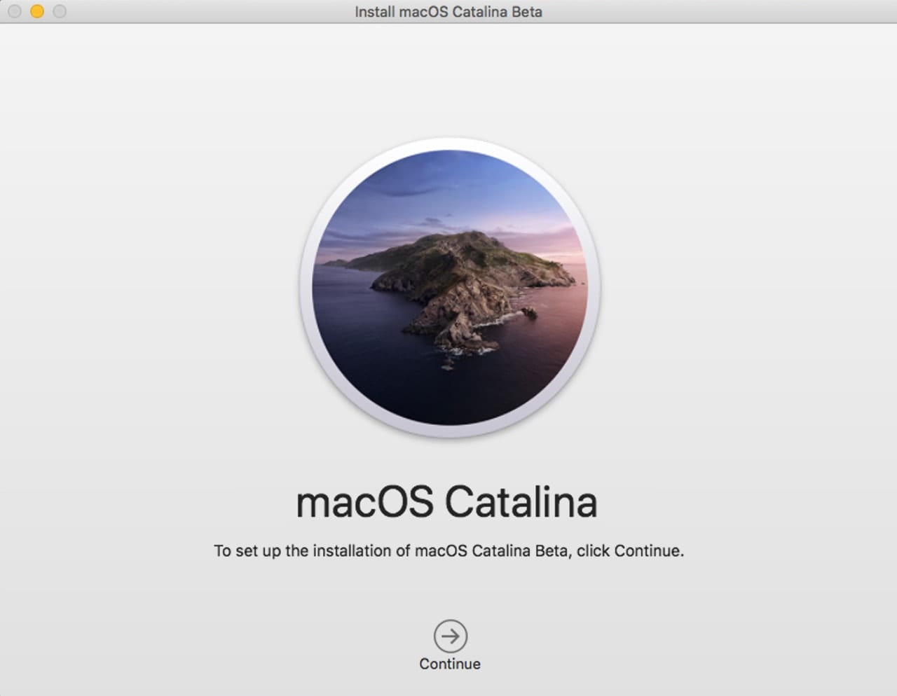 Welcome to the Catalina installer.