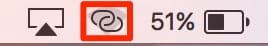 (The Mac Wi-Fi menubar icon changes when connected to Personal Hotspot (highlighted in red).)