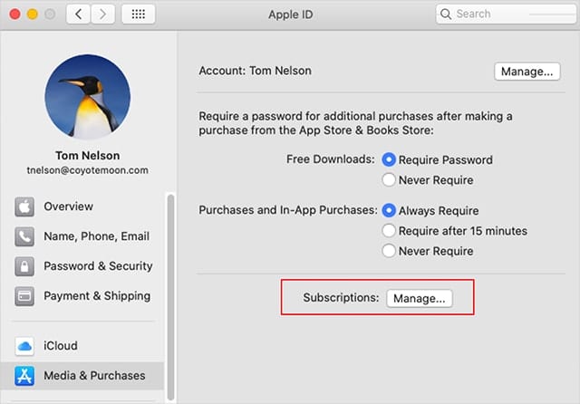 Mange your Apple Channel subscription from the Apple ID preference pane.