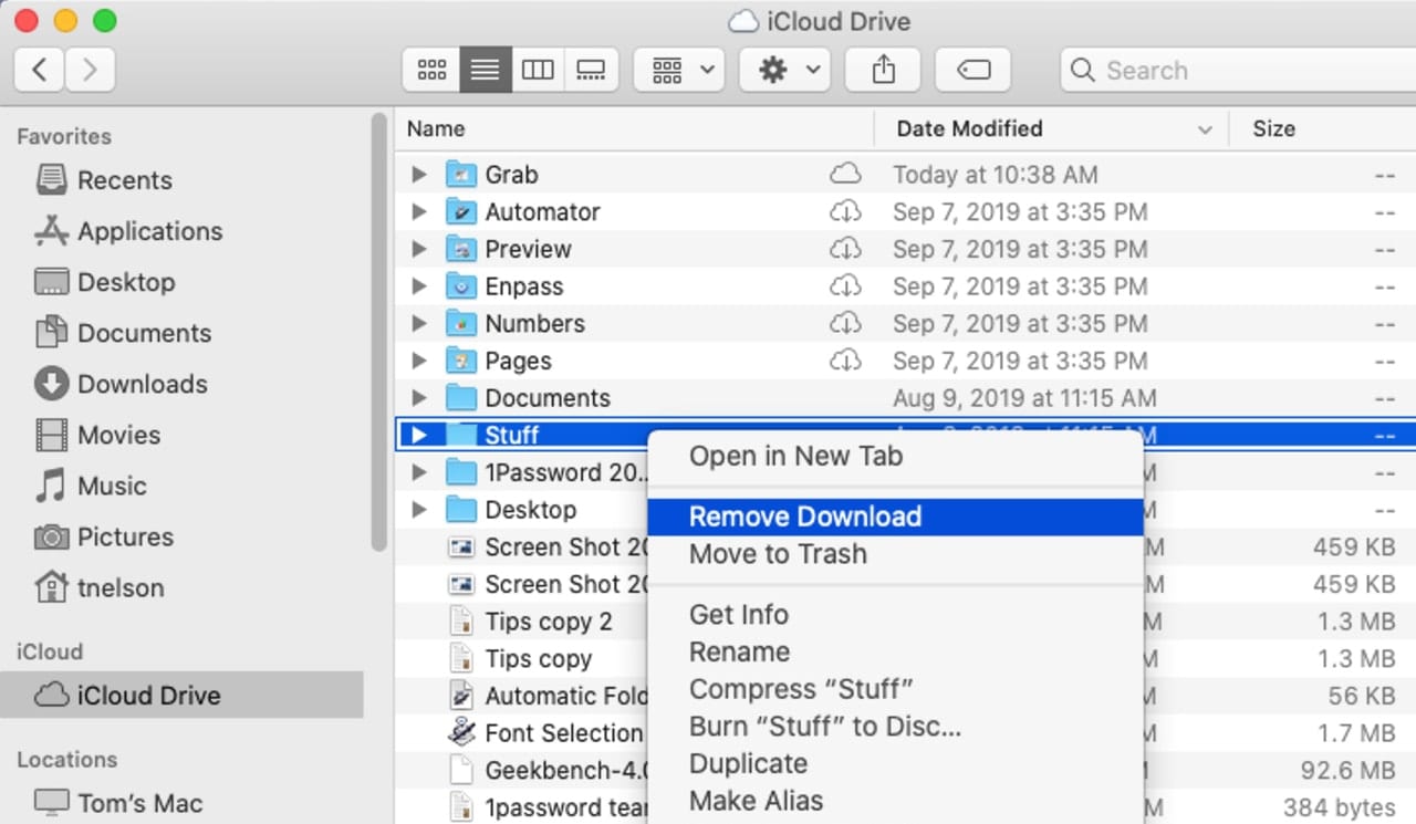 You can remove local files from your iCloud Drive without removing them from Apple's cloud storage system.