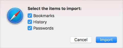 Importing data into Safari