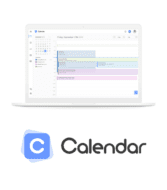 calendar app on laptop with logo