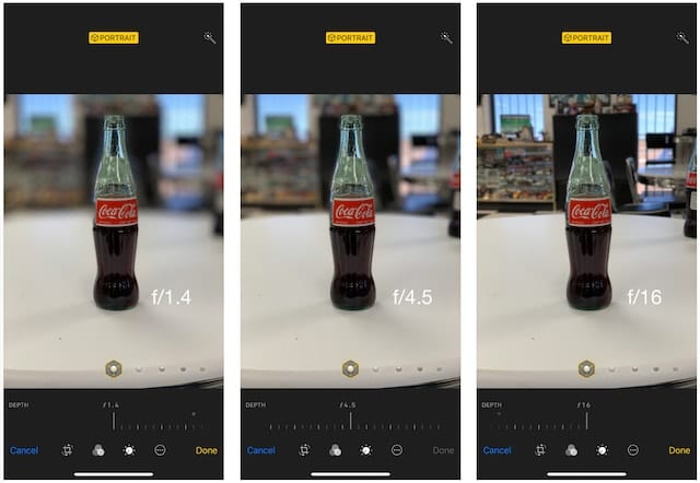 Coke Bottles at camera depth