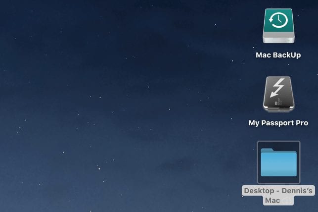 Screenshot of Drive icons on dark desktop