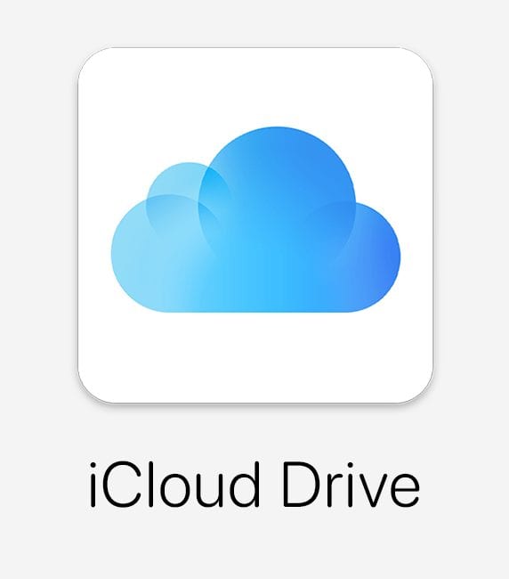iCloud icon with iCloud Drive text
