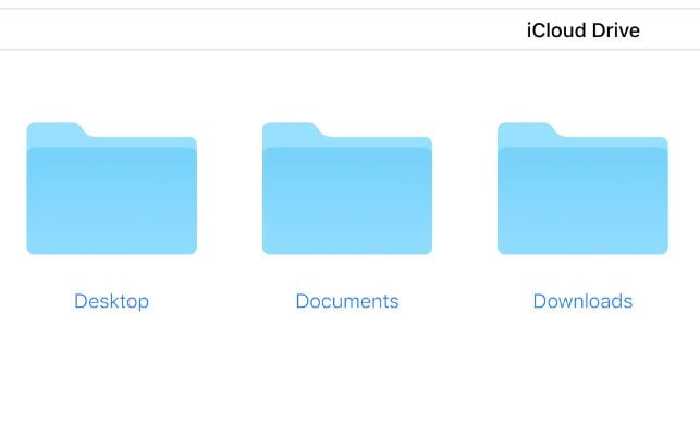 Screenshot of iCloud Drive Folders
