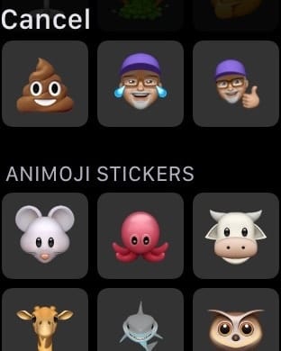Animoji and Memoji stickers can now be sent to friends from your Watch.