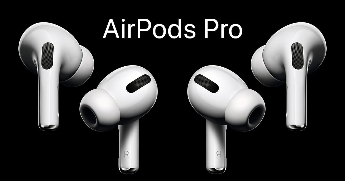 Two sets of AirPods Pro on a black background