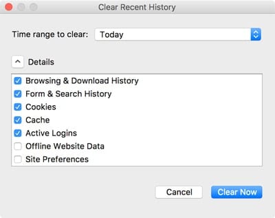 Firefox Clear Recent History