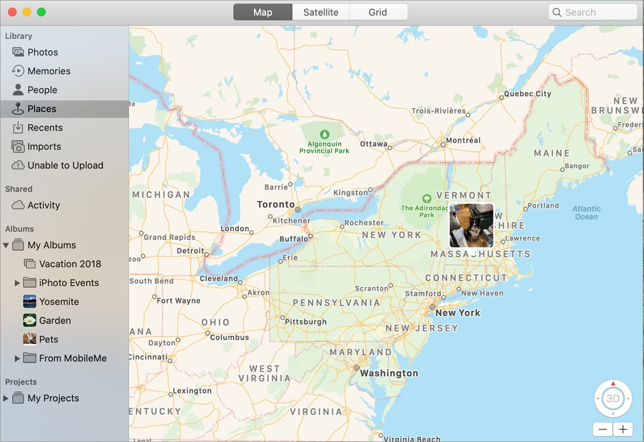 Mac Locality Code Map Photos in macOS Catalina