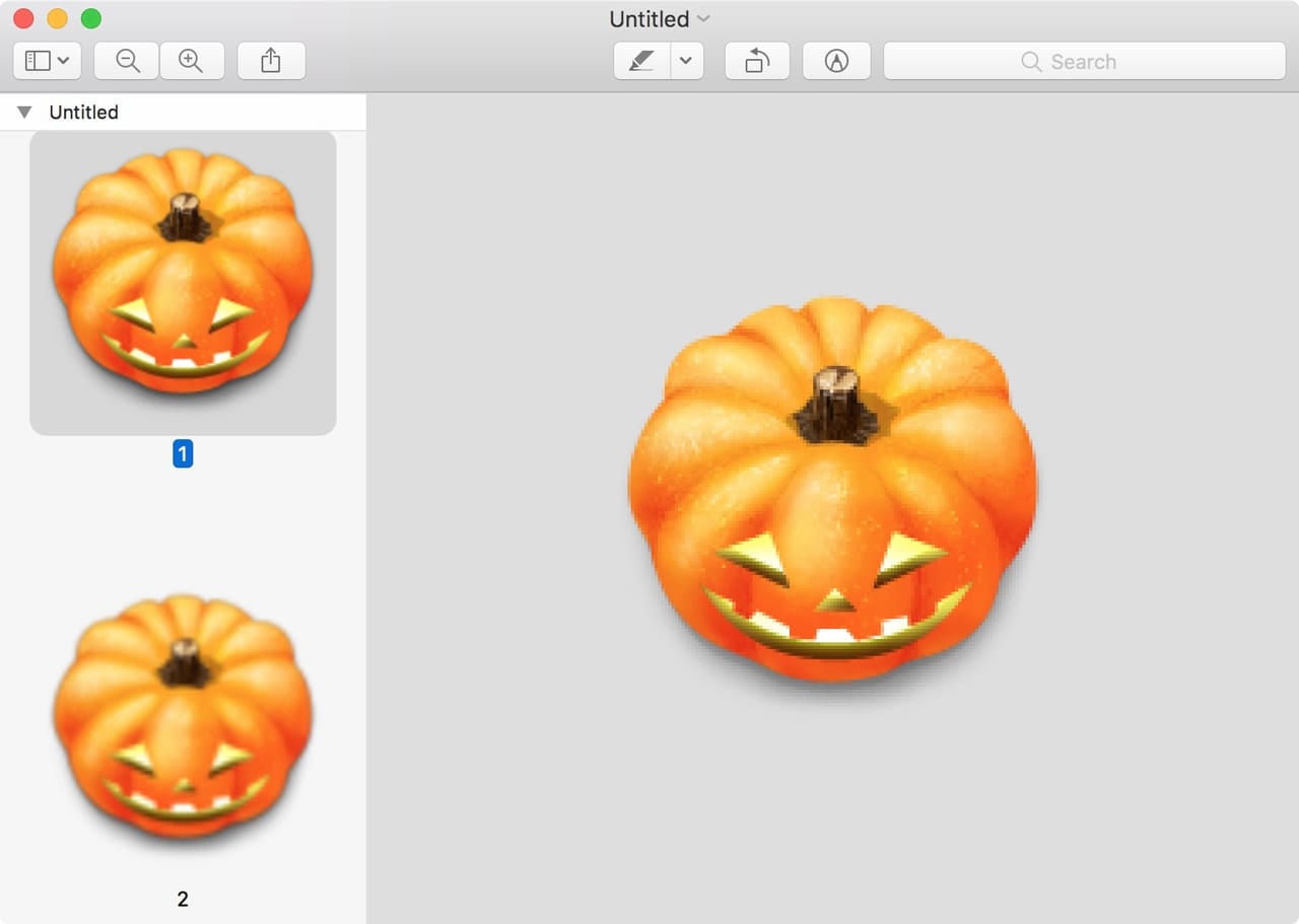 Preview app with pumpkin icon.