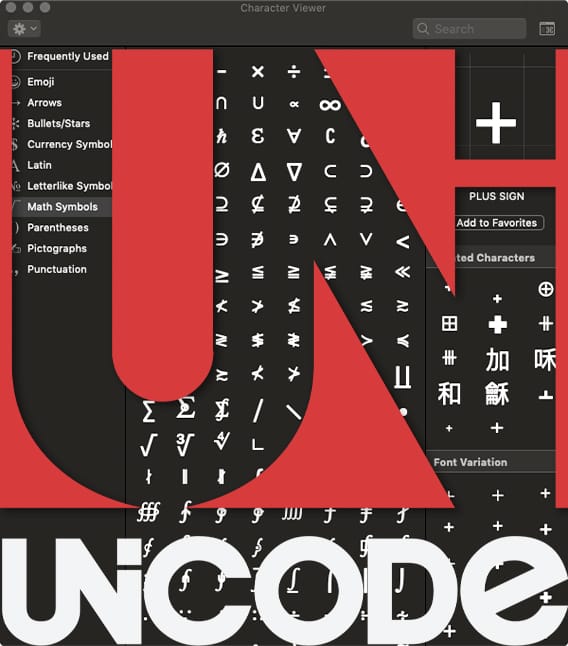 unicode hex for control on mac