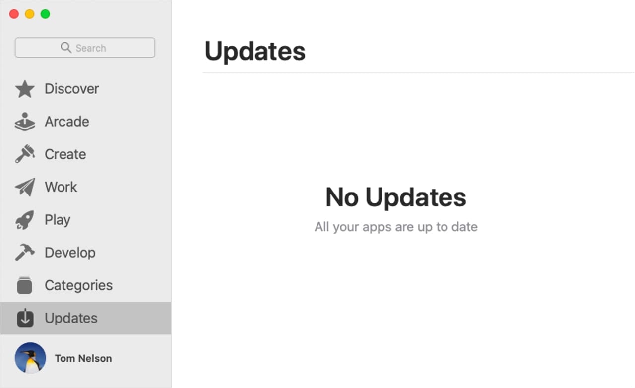App Store showing the Update category.