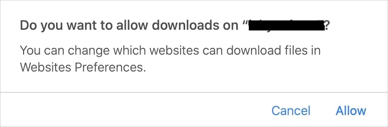 The new download prompt in Safari
