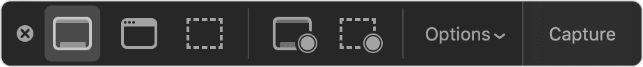 Screenshot of macOS mojave and macOS catalina screenshot toolbar