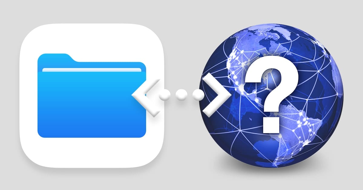 iOS Files App icon with ConnectToIcon icon and arrows showing them connected