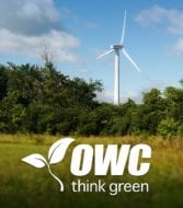 OWC Think Green with wind turbine