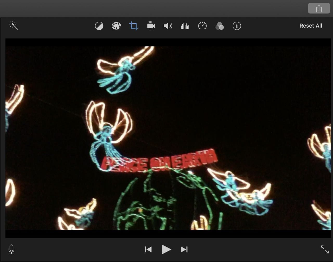 Editing tools to improve your video or photos are located just above the preview window.