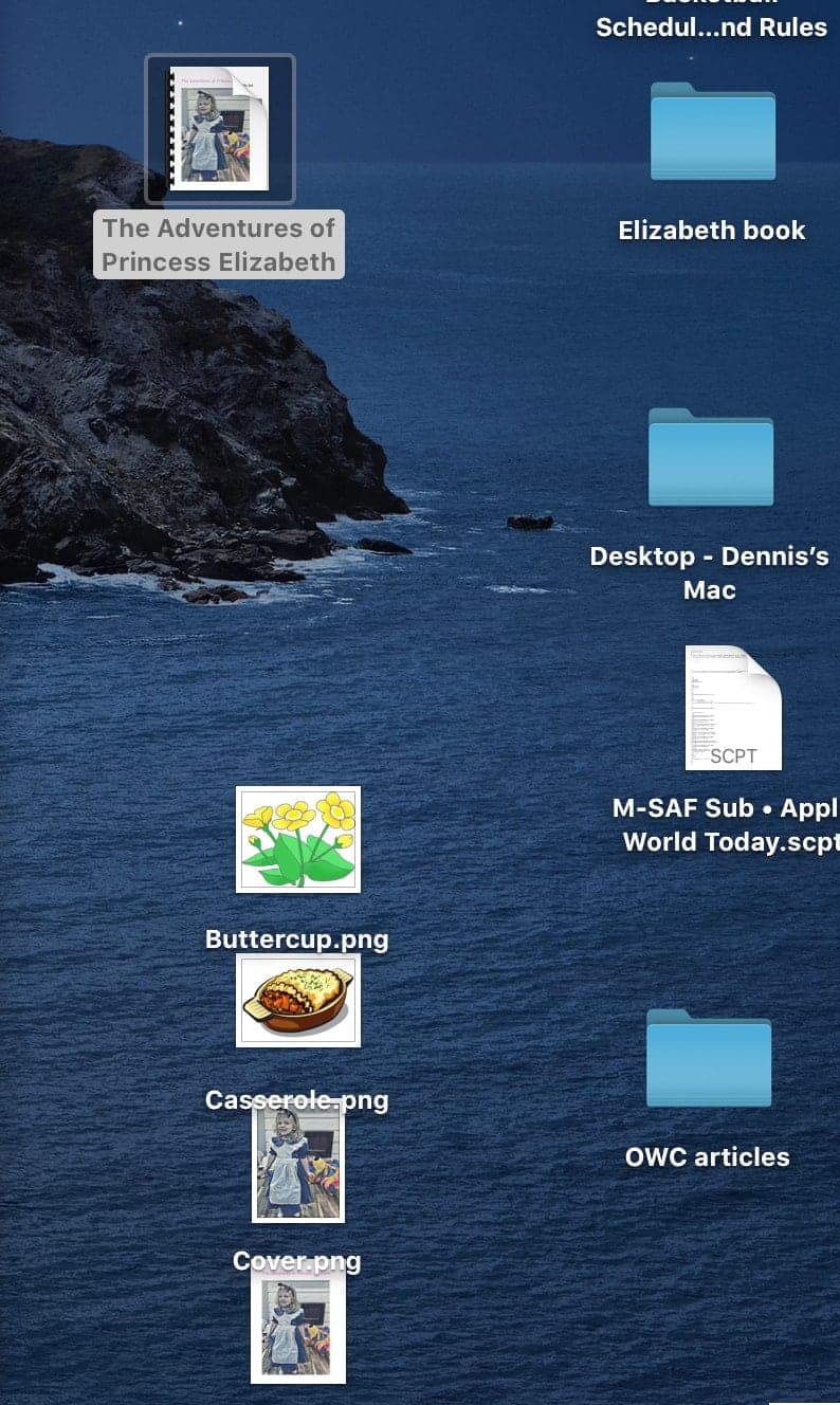 An example of a Mac Desktop before enabling Stacks
