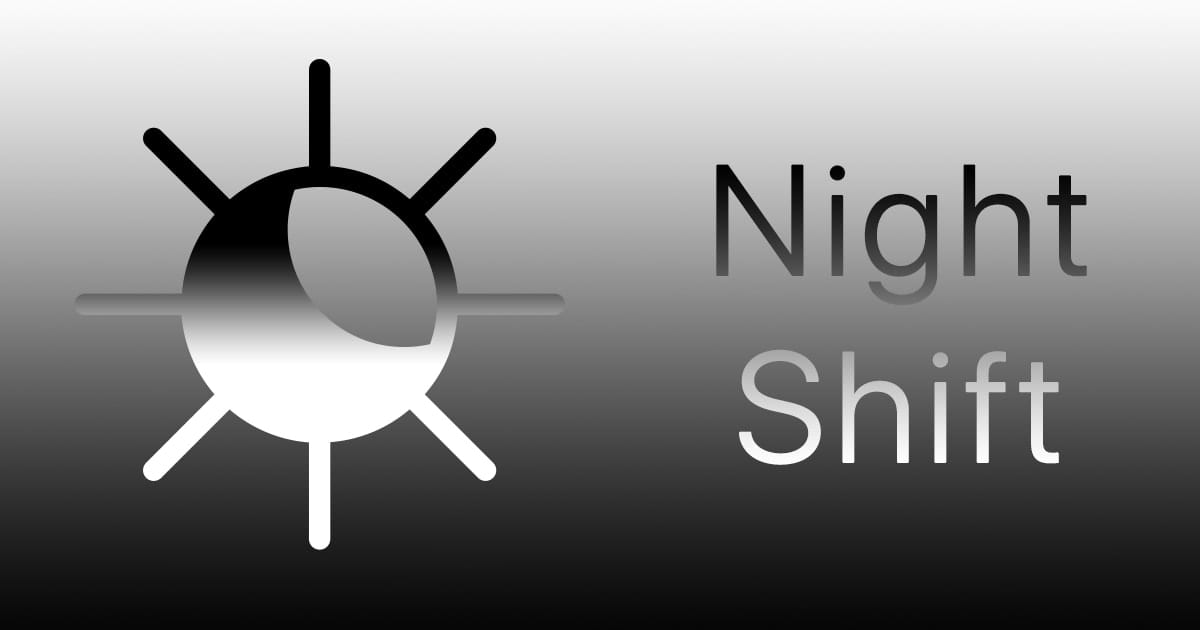 Mac night Shift Logo with text saying "Night Shift"