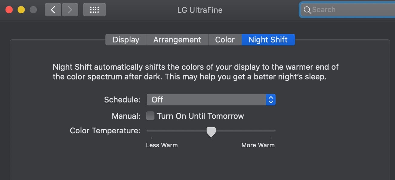 Mac Night Shift schedule