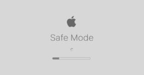 Mac Safe Mode Startup Screen with text saying "Safe Mode"