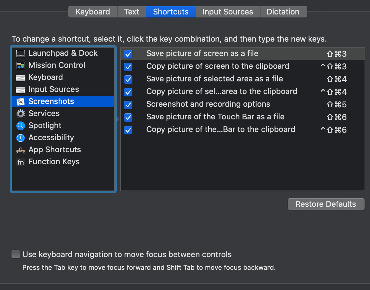 macdOS Screenshots Preference window