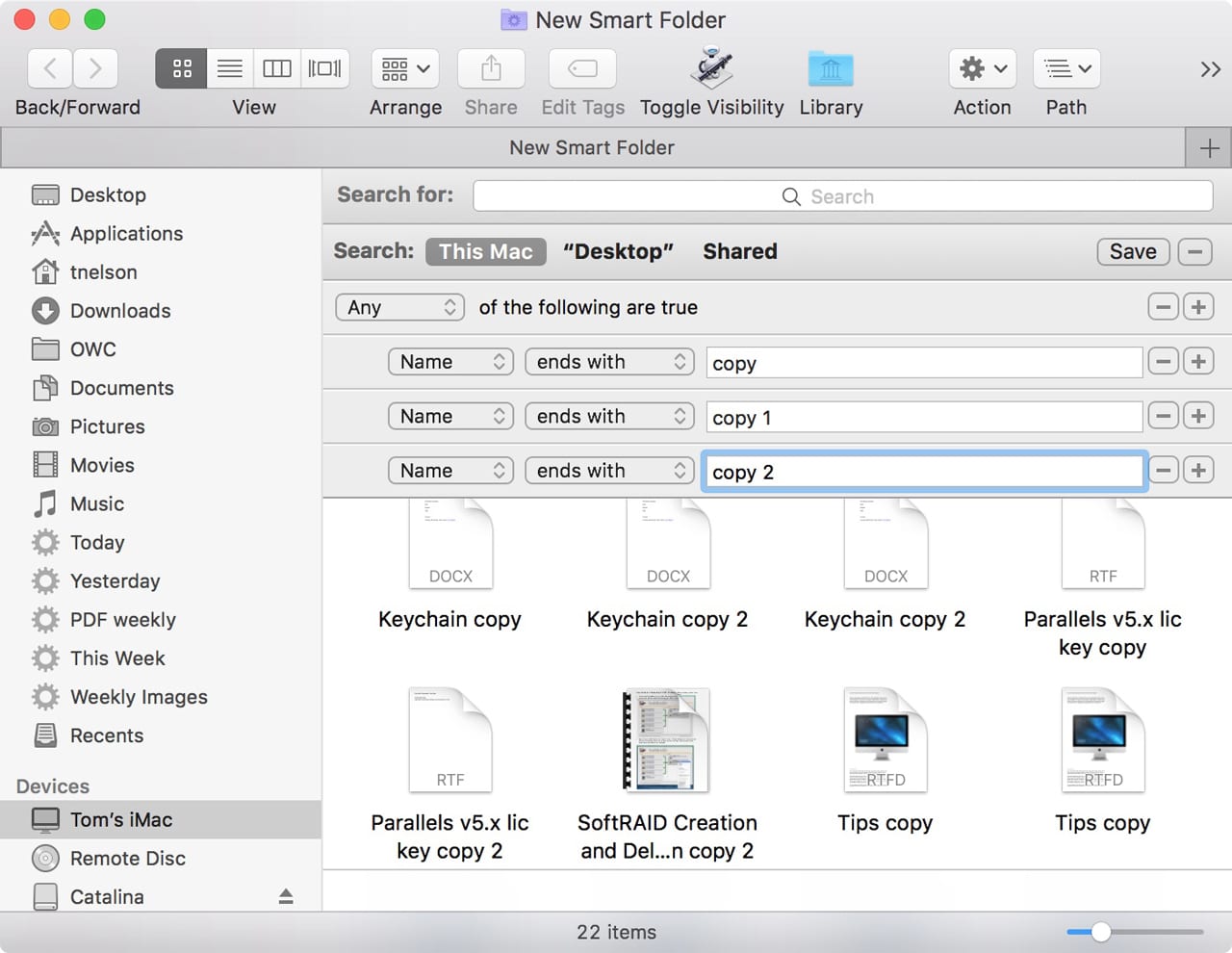 Find duplicate files with a Smart Folder.