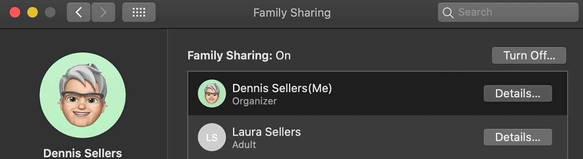 Mac family sharing system preferences