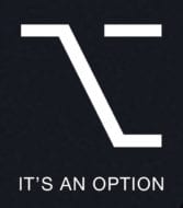Mac option key glyph with text saying "It's an option"