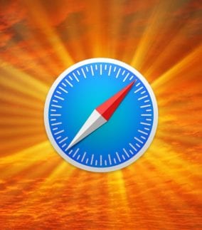 Safari icon with a sunburst background