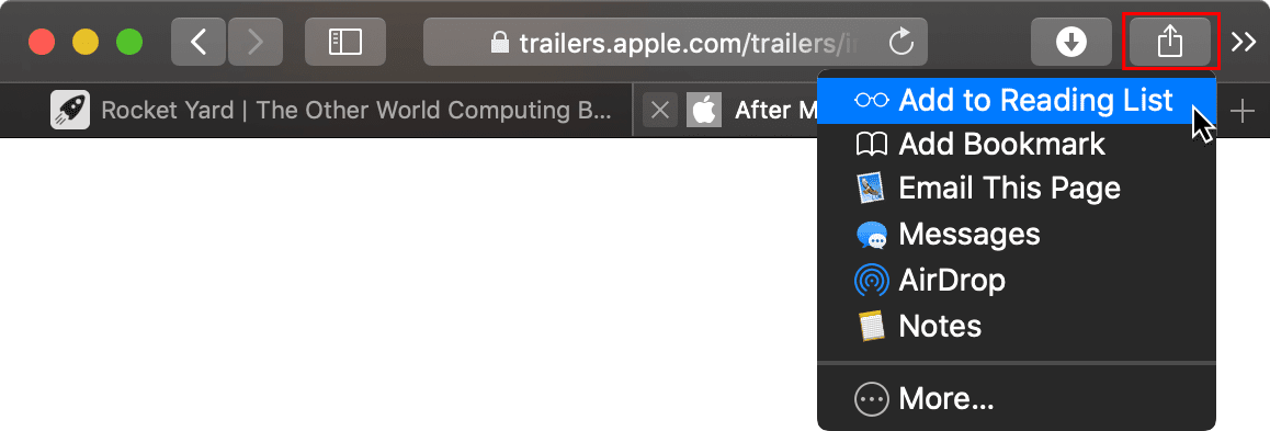 mac safari tab window