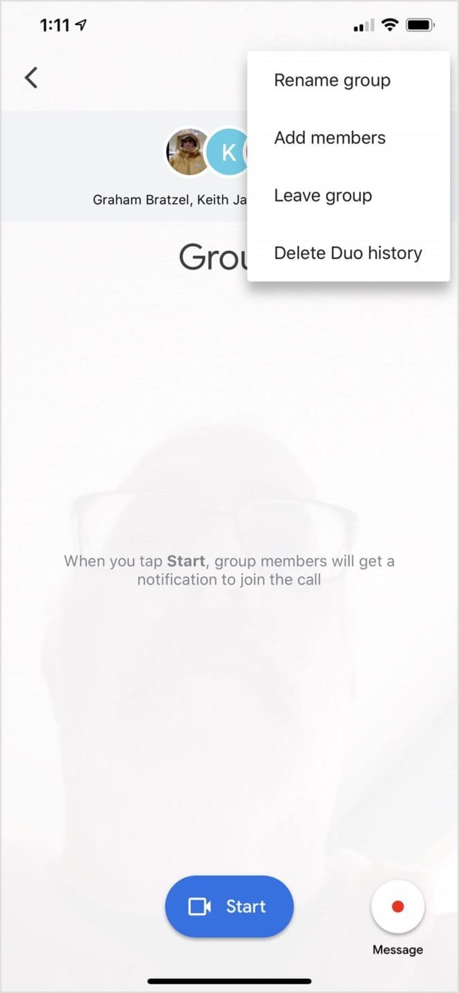 Duo makes it simple to rename a group after it has been created