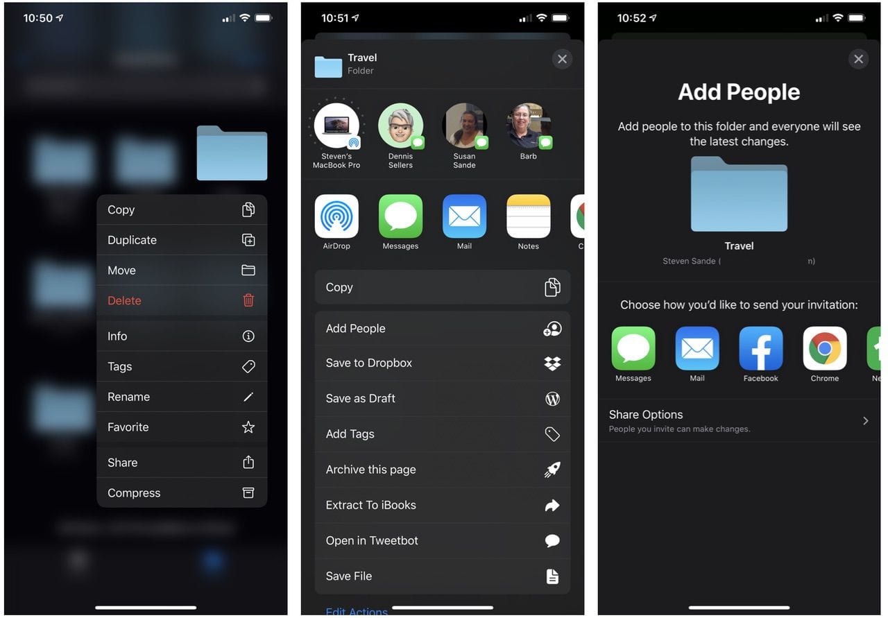 Sharing an iCloud Folder in iOS / iPadOS