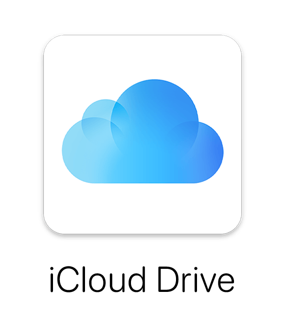 iCloud icon with iCloud Drive text