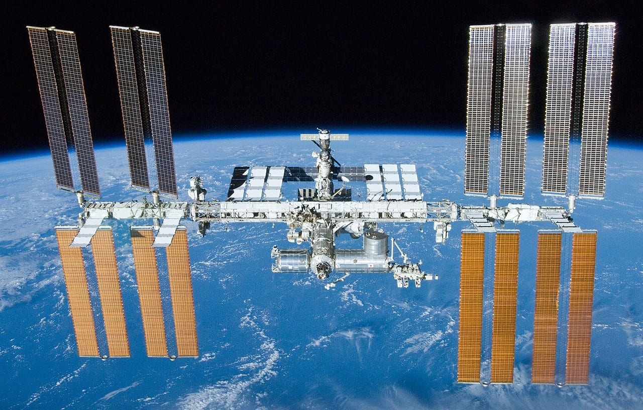 The International Space Station, showing the huge solar arrays that power the station. Image via NASA
