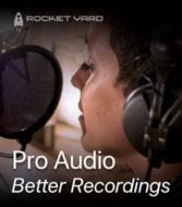 Image of a woman singing on a microphone with text saying Pro Audio - Better Recordings