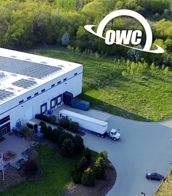 aeriel photo of owc warehouse in woodstock, il