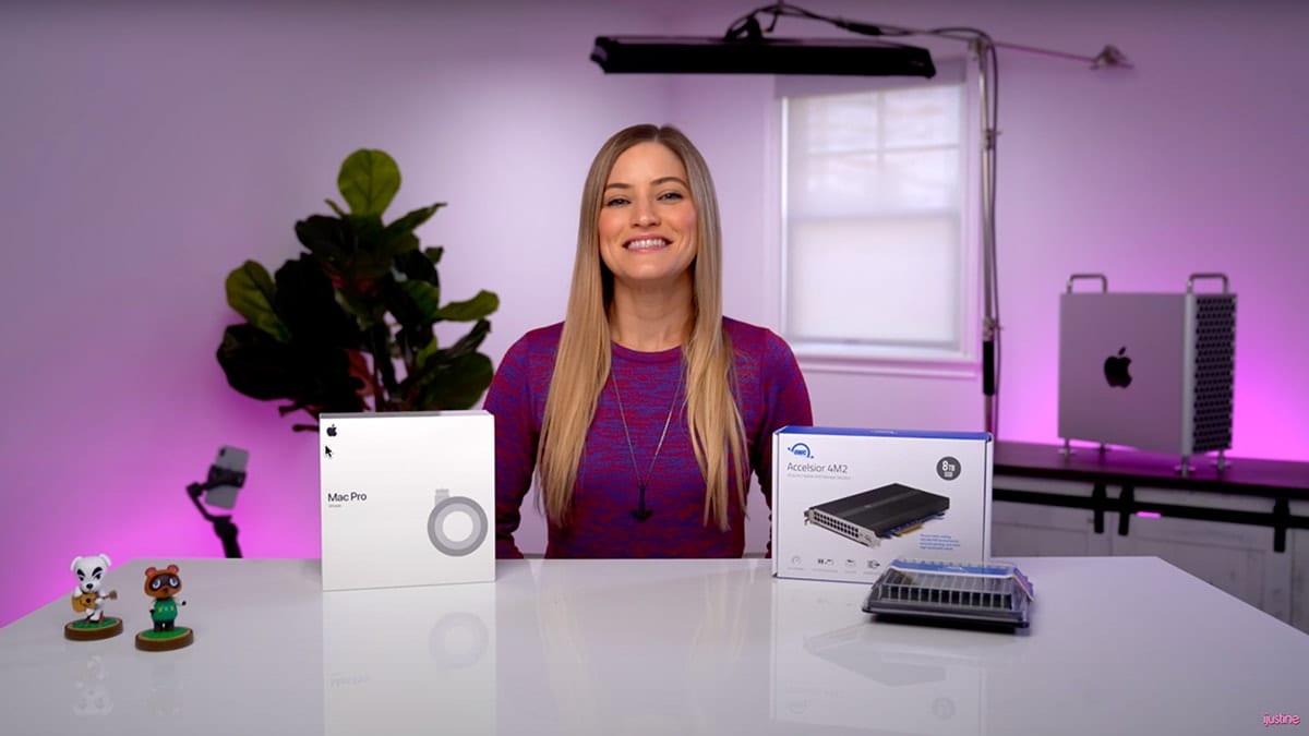 iJustine with 1.5 TB of OWC memory, owc accelsior 4m2 and mac pro wheels