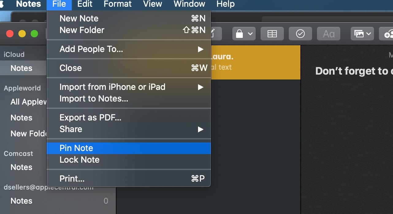 How to Pin a Note to the Top of Your List in macOS Notes