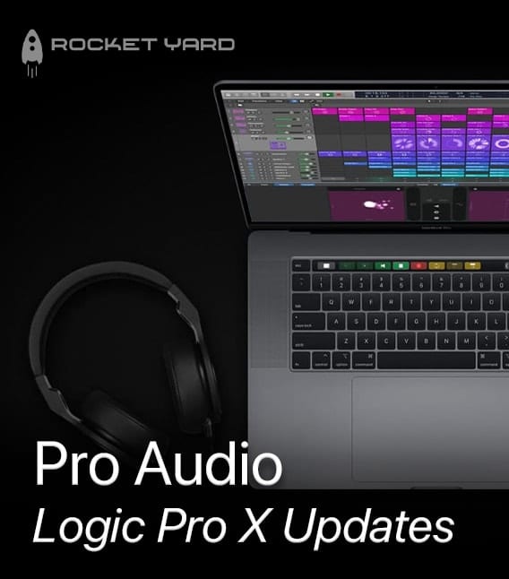 Mac with logic pro x and headphones