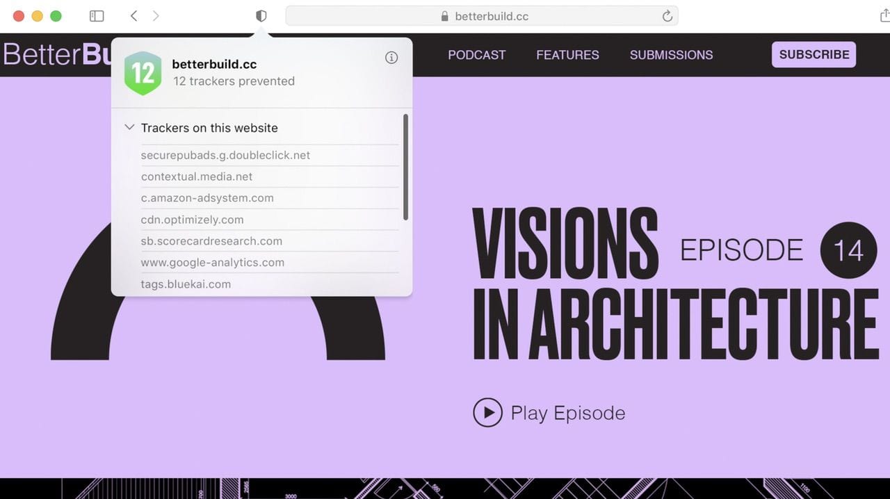 The privacy tracker button in macOS Big Sur Safari