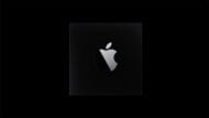 apple logo on black